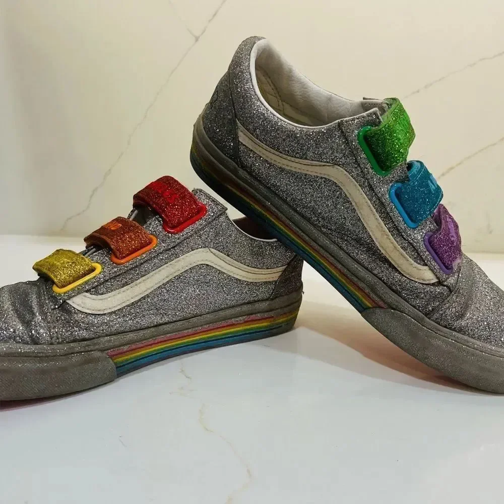 Vans Flour Shop x Old school V “silver rainbow” in Metallic